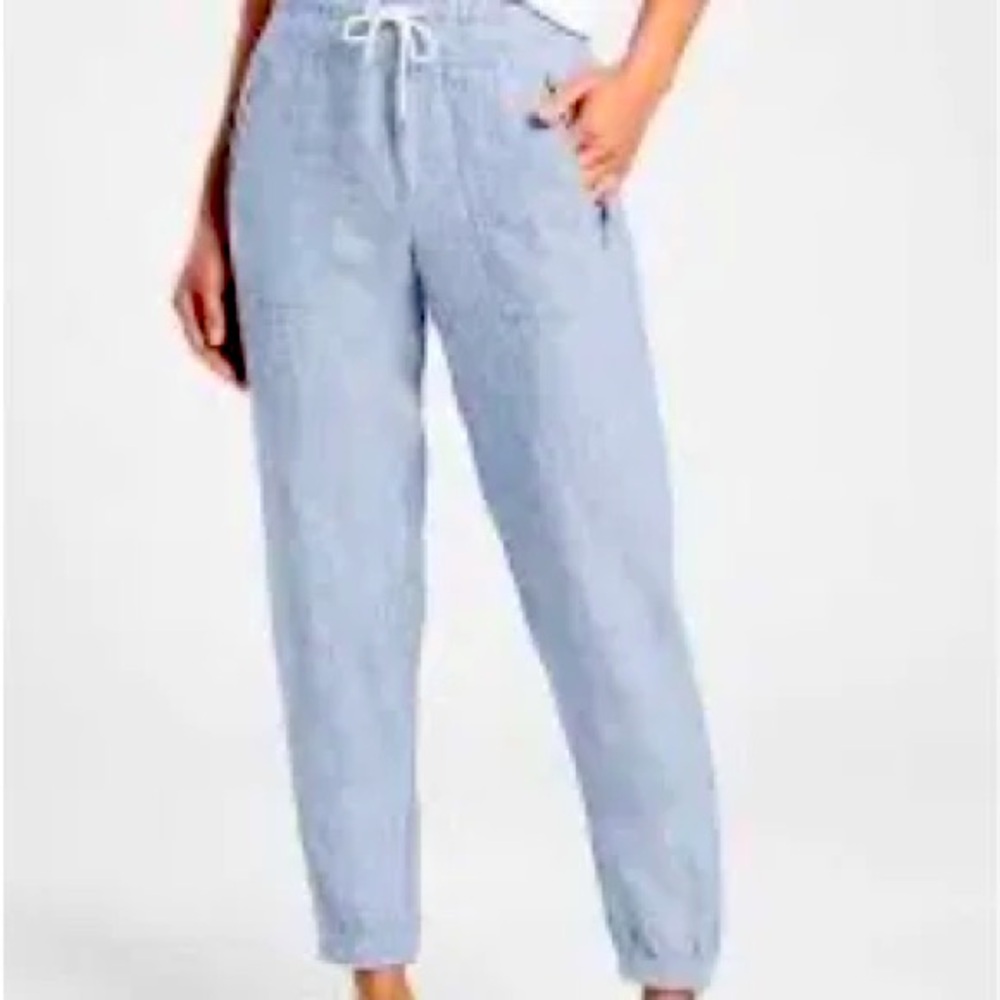 Athleta Chambray Linen Joggers